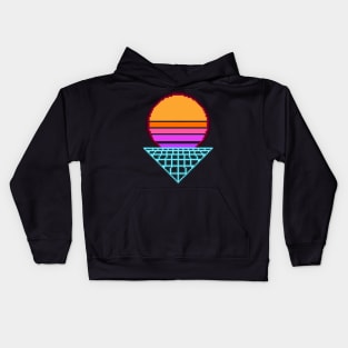 Outrun Sunset Retro 8-Bit Pixel Art Kids Hoodie